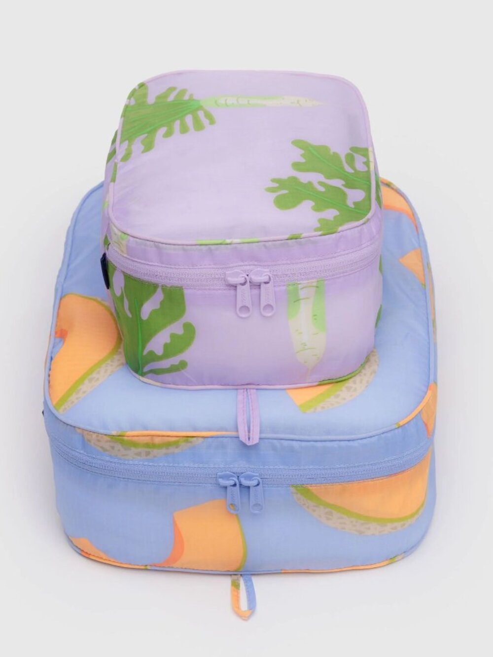 NWT Baggu Packing Cube Set - Japanese Produce (Cantaloupe Blue, Daikon Pink)